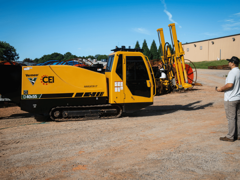 Cable East Equipment Vehicles and Fiber A Cable East equipment vehicle transports fiber cables.